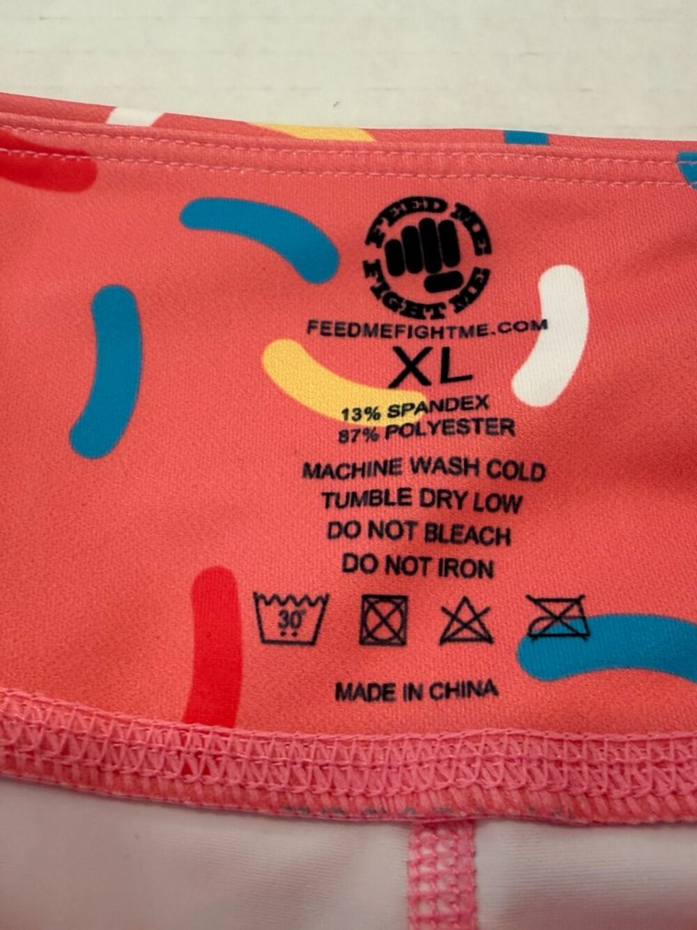 Feed Me Fight Me Donut Sprinkles Shorts | Pink | Size XL - Picture 4 of 4